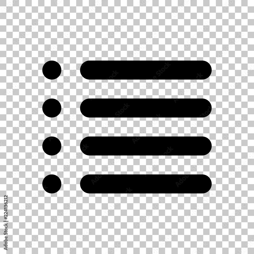 Poster simple list menu icon. on transparent background.