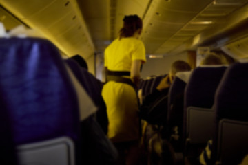 blurred flying attendants ,air hostess