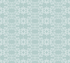 Classic seamless vector blue and white pattern. Damask orient ornament. Classic vintage background. Orient ornament for fabric, wallpaper and packaging
