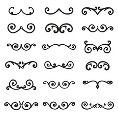 Vector set of calligraphic design elements and page decor. Vintage and filigree decoration set. Filigree divider wedding Invitation.