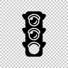 Traffic light icon. Sign of walk, green or go. On transparent ba