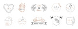Wedding monogram collection, Modern Minimalistic and Floral templates for Invitation cards, Save the Date, Logo identity for restaurant, boutique, cafe in vector
