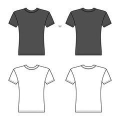 Naklejka premium T shirt man template (front, back views)
