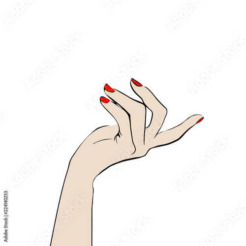 Beautiful Female Hand Pointed By Gesture Aside Isolated On White Background Beautiful Female Hand With Red Manicure On Nails Hand Drawn Fashion Sketch Vector Illustration Style Beauty Wall Mural Ekaterina Isaeva Beautiful Female Hand Pointed By Gesture Aside Isolated On White Background Beautiful Female Hand With Red Manicure On Nails Hand Drawn Fashion Sketch Vector Illustration Style Beauty Wall Mural Ekaterina Isaeva