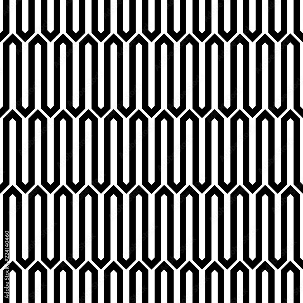 Poster abstract seamless pattern background. maze of black geometric design elements isolated on white back
