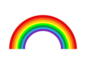 Rainbow icon flat spectrum. Colorful sky nature element symbol, vector rainbow