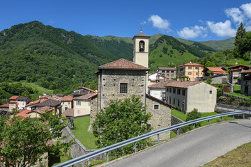 Fototapeta na wymiar The village of Mugena in Malcantone valley on Switzerland