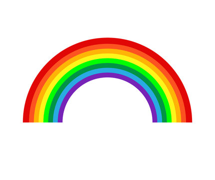 Rainbow icon flat spectrum. Colorful sky nature element symbol, vector rainbow