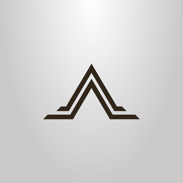 recommend clip art: black and white simple vector geometric flat art sign of abstract triangle mountain shape in two lines