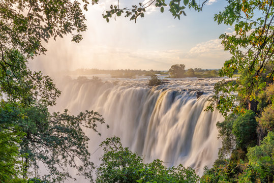 Victoria falls on Zambezi river, between Zambia and Zimbabwe