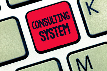 Conceptual hand writing showing Consulting System. Business photo text Helping firms improve process adequacy and functionality.