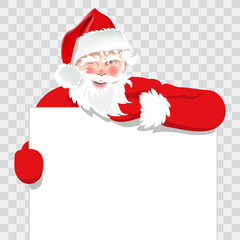 Santa isolated on transparent background. Promoting Santa. Vector