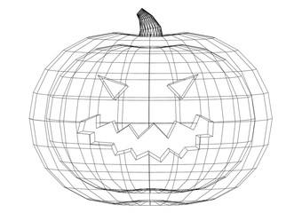 halloween pumpkin blueprint - isolated