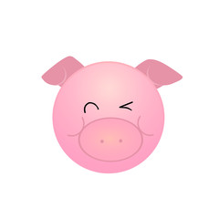 Obraz na płótnie Canvas pink cute pig. new year 2019 simbol