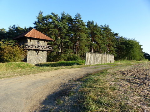 R&ouml;mischer Wachtturm mit Limespalisade in Gr&uuml;ningen / Hessen