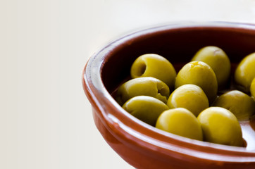 plate with pitted olives