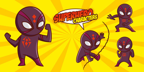 Superhero character Superheroes Set Vector illustration design