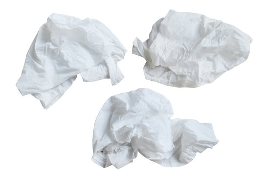 Piece paper napkin , isolated on white background with clipping path.