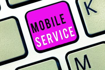 Handwriting text Mobile Service. Concept meaning Radio communication utility between mobile and...