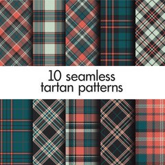 Set of seamless tartan patterns - 224146436