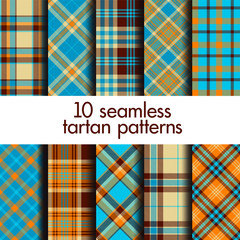 Set of seamless tartan patterns