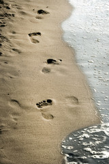 summer vacation walk on beach