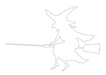 halloween witch blueprint - isolated