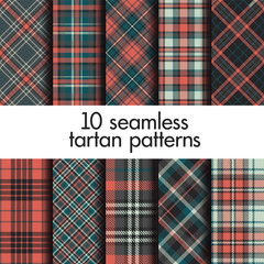 Set of seamless tartan patterns