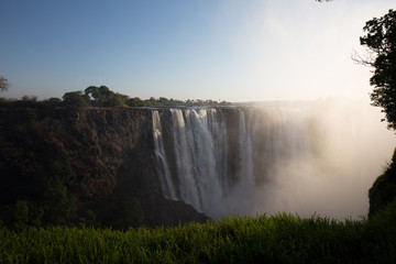 african waterfall in the mountain