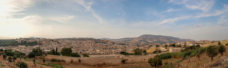 Fototapeta na wymiar Panoramic view of Fez in Morocco
