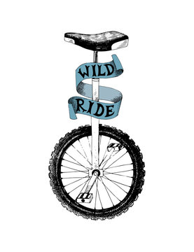 recommend clip art: Hand drawn monocycle