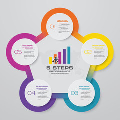 5 steps infographics chart design element. For data presentation. EPS 10.