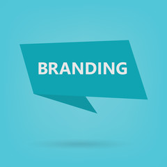 branding word on a sticker- vector illustration