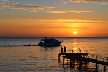 Sunrise on the ocean (sea)