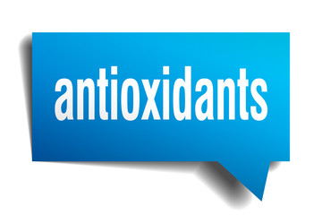 antioxidants blue 3d speech bubble
