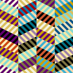 Seamless geometric pattern. Classic chevron pattern in a patchwork collage style. Vector image.
