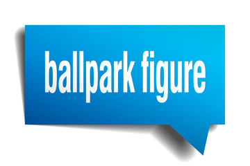 ballpark figure blue 3d speech bubble