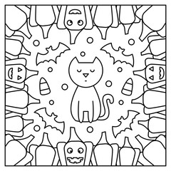 Coloring page. Black and white vector illustration