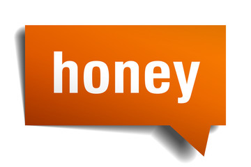 honey orange 3d speech bubble