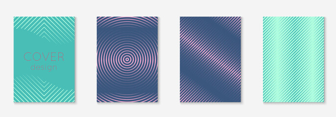 Gradient cover template. Minimal trendy layout with halftone. Futuristic gradient cover template for banner, presentation and brochure. Minimalistic colorful shapes. Abstract business illustration