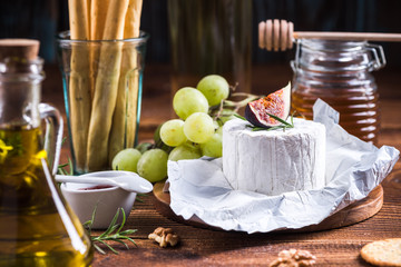 Piece of Blue Cheese with fig