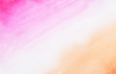 Color gradient from dark to light , Brown with red and pink color stains flow on white surface ,  Illustration abstract and bright background from watercolor hand draw on paper
