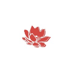 Obraz premium abstract red flower icon. flat design