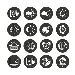 weather icons set in circle button style