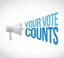 Your vote counts loudspeaker message concept