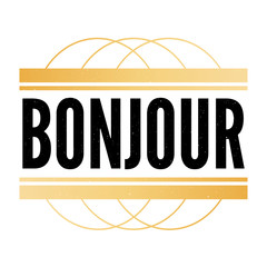 slogan Bonjour phrase graphic vector Print Fashion lettering calligraphy © 1emonkey