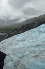 Exit glacier in Alaska on a cloudy day