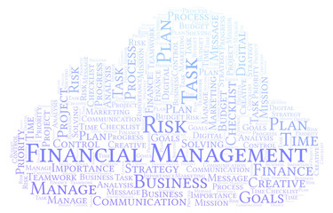 Obraz premium Financial Management word cloud, made with text only.