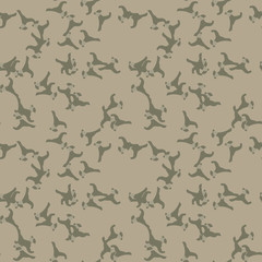 UFO military camouflage seamless pattern in different shades of beige and green colors