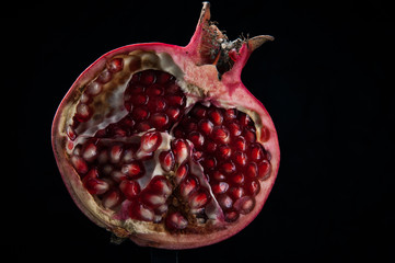 pomegranate on dark background